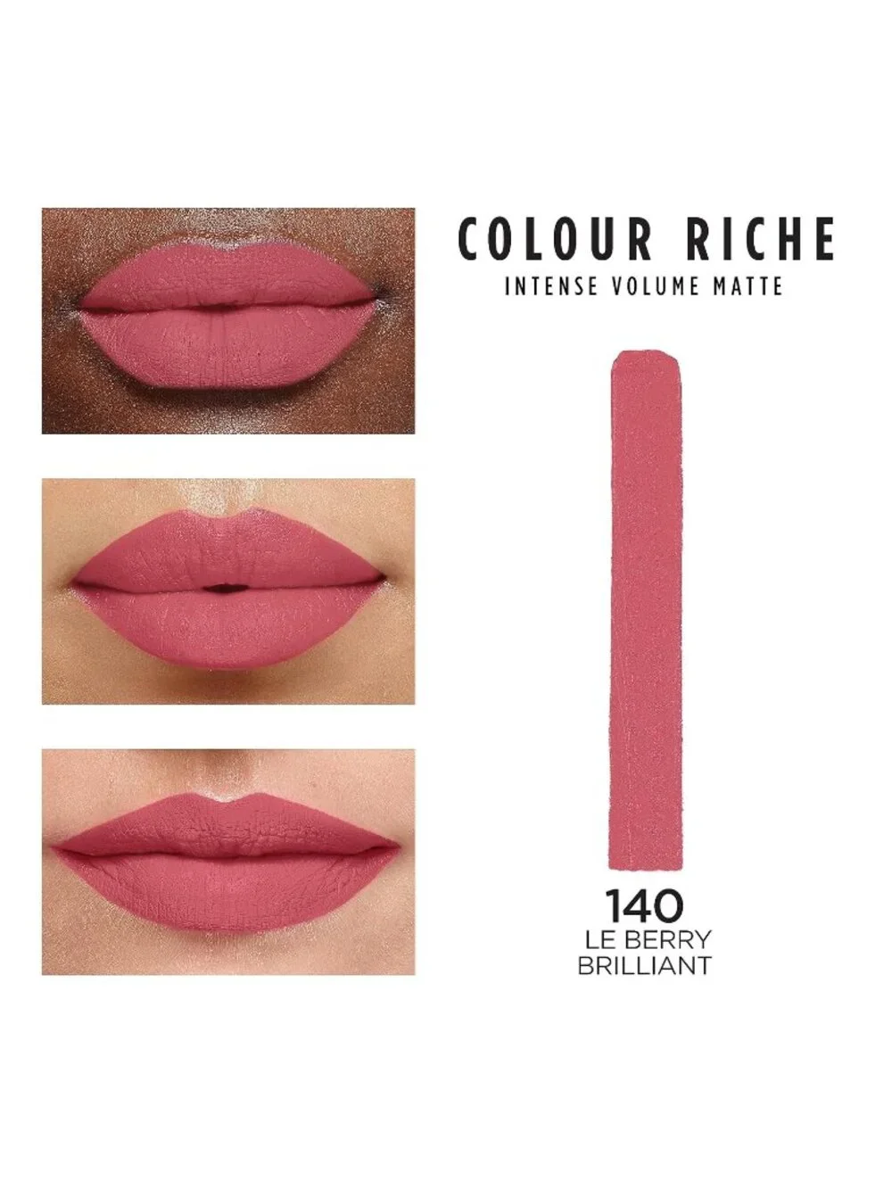 LOréal Paris 140 Le Berry Brilliant Riche Intense Volume Matte Longwear Lipstick